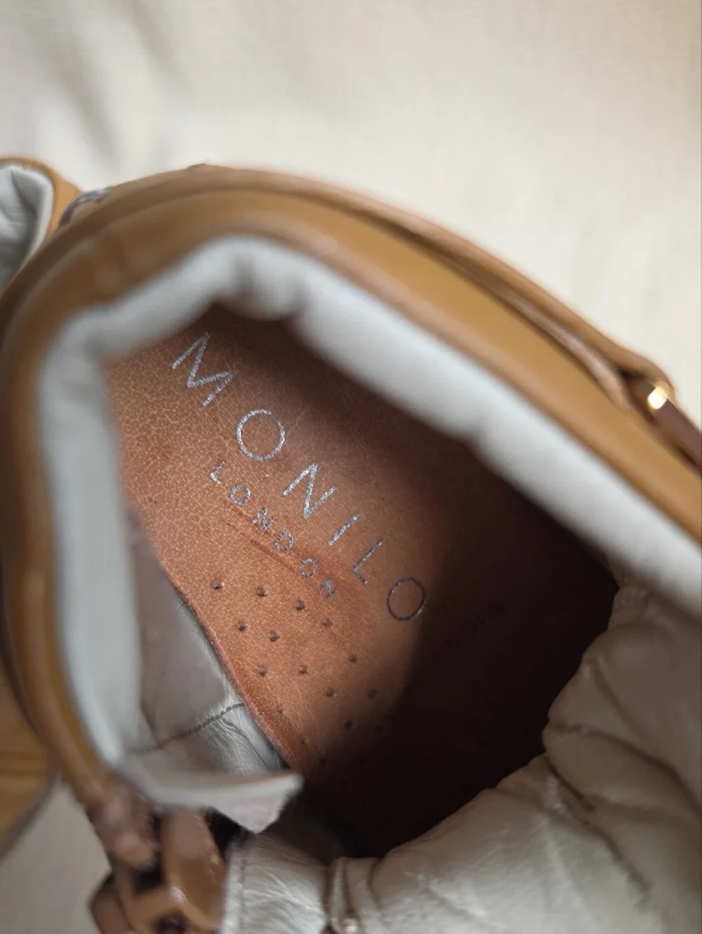 Kids Tan Leather Lace-Up Boots